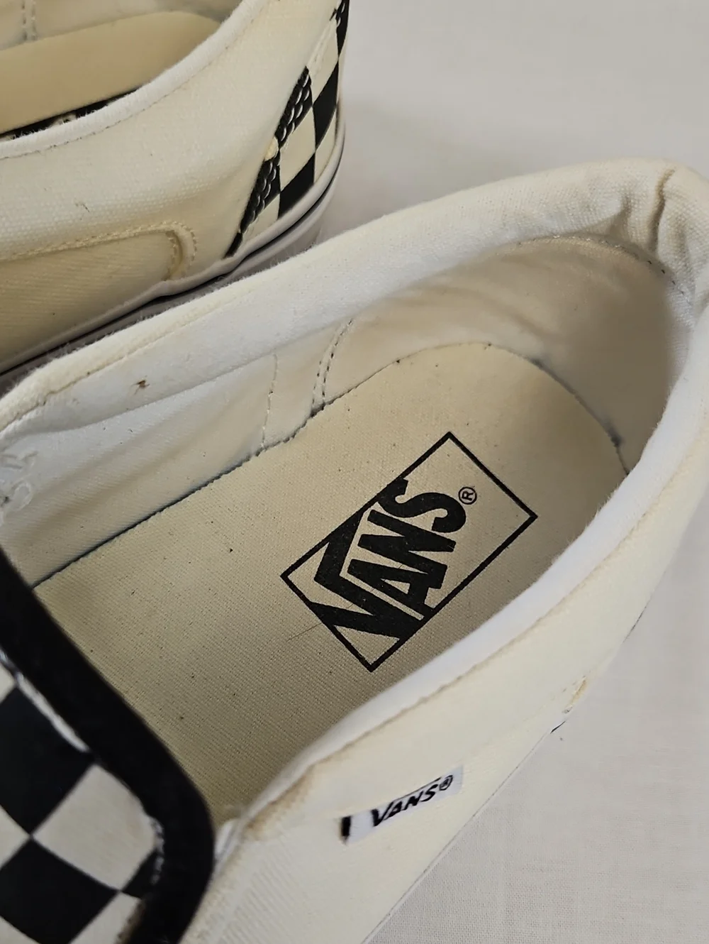 Vans Classic Slip-On Checkerboard Men’s Shoes - Black & White, Size 10